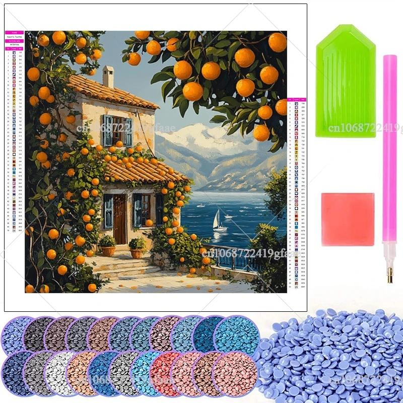 Landscape 5D Diamond Painting Kits Full Drill Rhinestone Flowers Wall Art Embroidery Mosaic Cross Stitch Home Decor