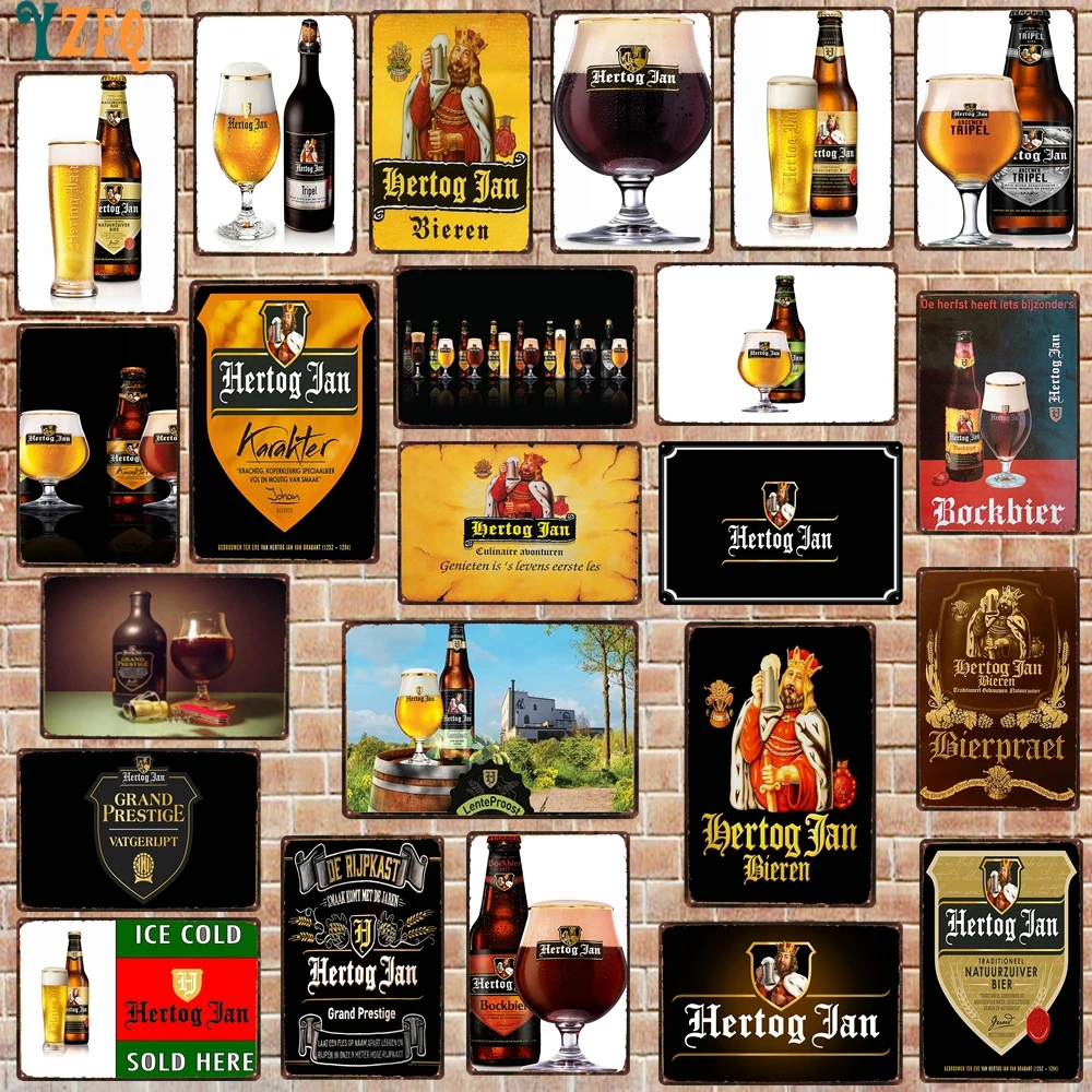 

YZFQ Beer Plaque Metal Vintage Poster Wall Retro Bar Cafe Shop Restaurant Home Man Cave Decor Wall Stickers DU-8031B