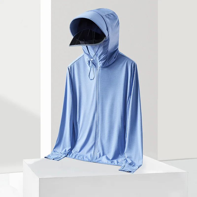 Summer Clothes Women's Sun-protective Clothing UV Proof Breathable Long-sleeves Sun Block Hooded Jacket UPF50+ 2023 New
