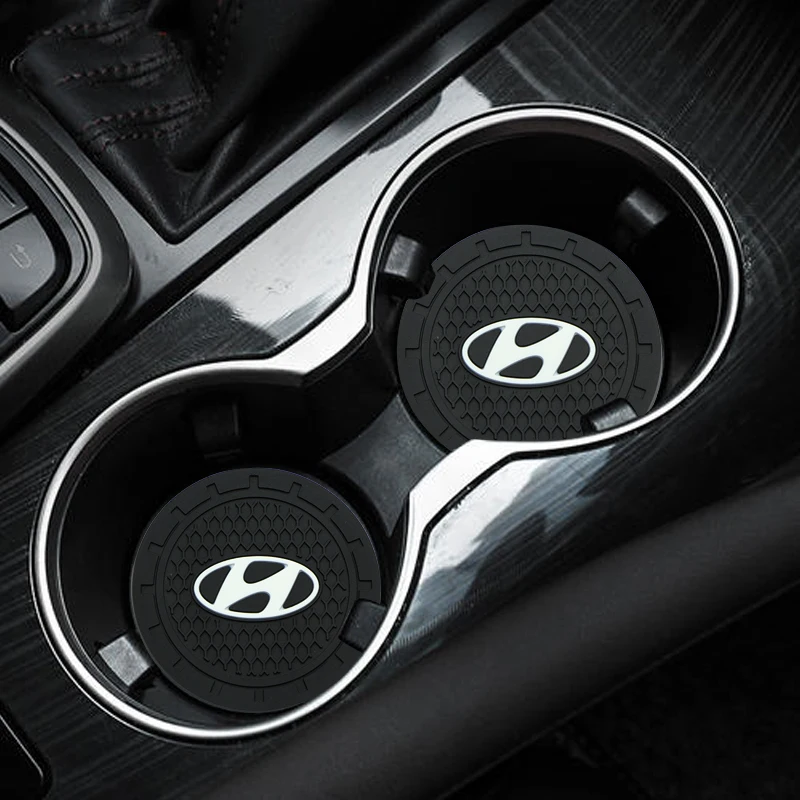 

Car Coaster Anti-slip Mat Auto Cup Pad for Hyundais Logo IX35 IX25 EV Elantra RV Verna Santafe Sonata Solaris Azera Creta Tucson
