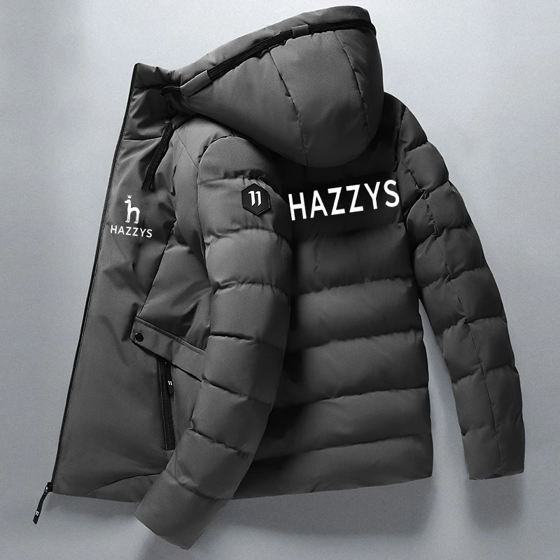 Autumn and Winter 2022 Fashion Casual HAZZYS Warm Hooded Jacket Windproof Breathable Jacket High Quality cotton-padded jacket