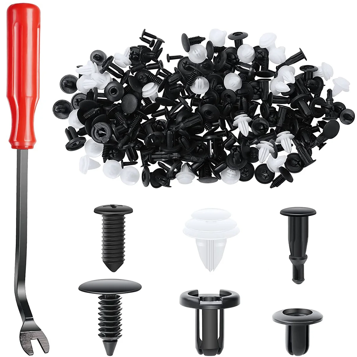 

131pcs Car Retainer Clips Fastener Remover Tools Universal Bumper Rivets Fasteners Plastic Nylon Rivet Trim Clamp for Car Trucks