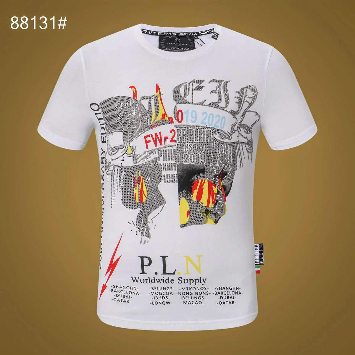 

Men's Graffiti Skull Print Thread Round Neck T-shirt Goddess Day Gift