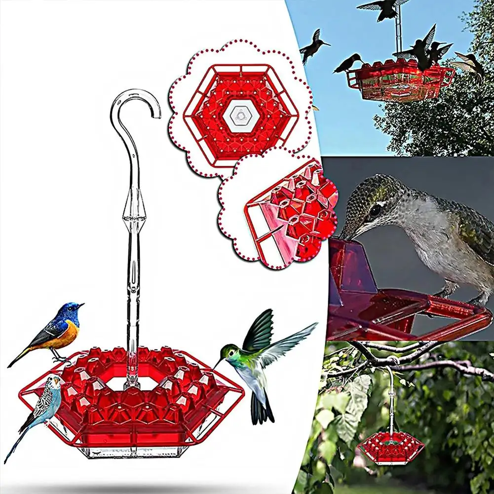 

Hanging Hexagonal Hummingbird Feeder With Hook Unique Filling System Feeding Stations Hummingbird Drinker Bird Feeder Garden
