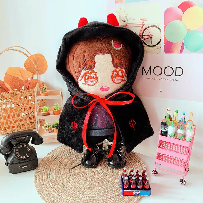 

20cm Baby Doll clothes Outfit Plush Doll's Clothes Devil shawl T-shirt Toy Dolls Accessories our generation Korea Kpop EXO idol