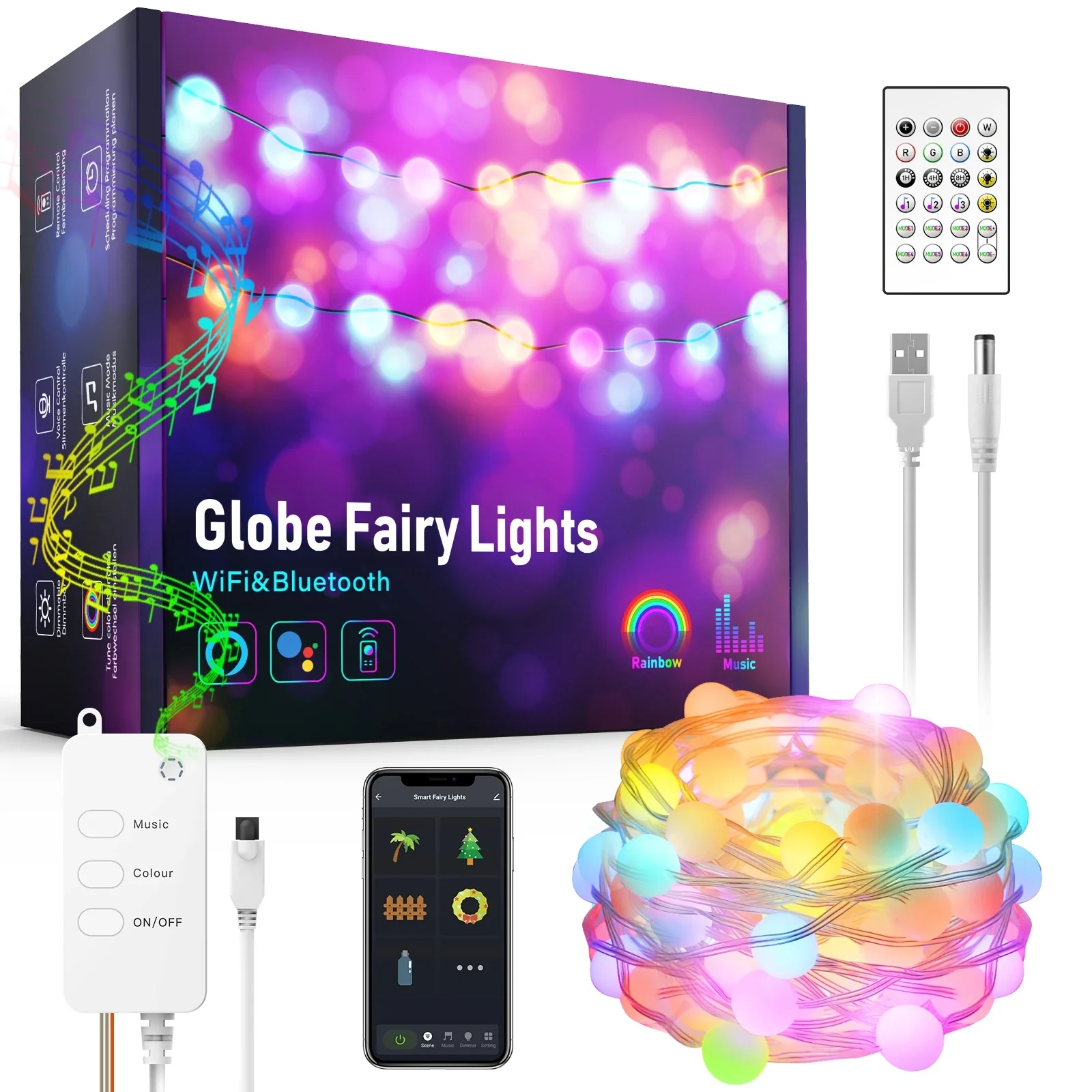 

СAGE LU MEI RGB светодиодная гирлянда 10 м