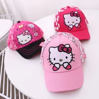 anime sanrio hat kawaii kitty baseball cap for children cartoon outdoor casual cotton hat for girls summer embroidery caps kids