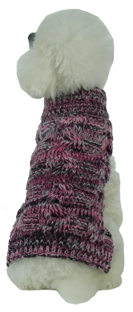 

2022Royal Bark Heavy Cable Knitted Designer Fashion Dog Sweater