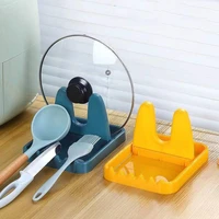 useful pot lid rack foldable pan cover shelf tableware storage rack reusable spoon holder stand multifunctional spatula rack