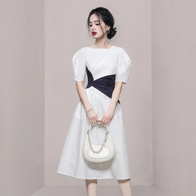 Лето 2022 новое стильное женское платье корейская версия светская мода цветное с