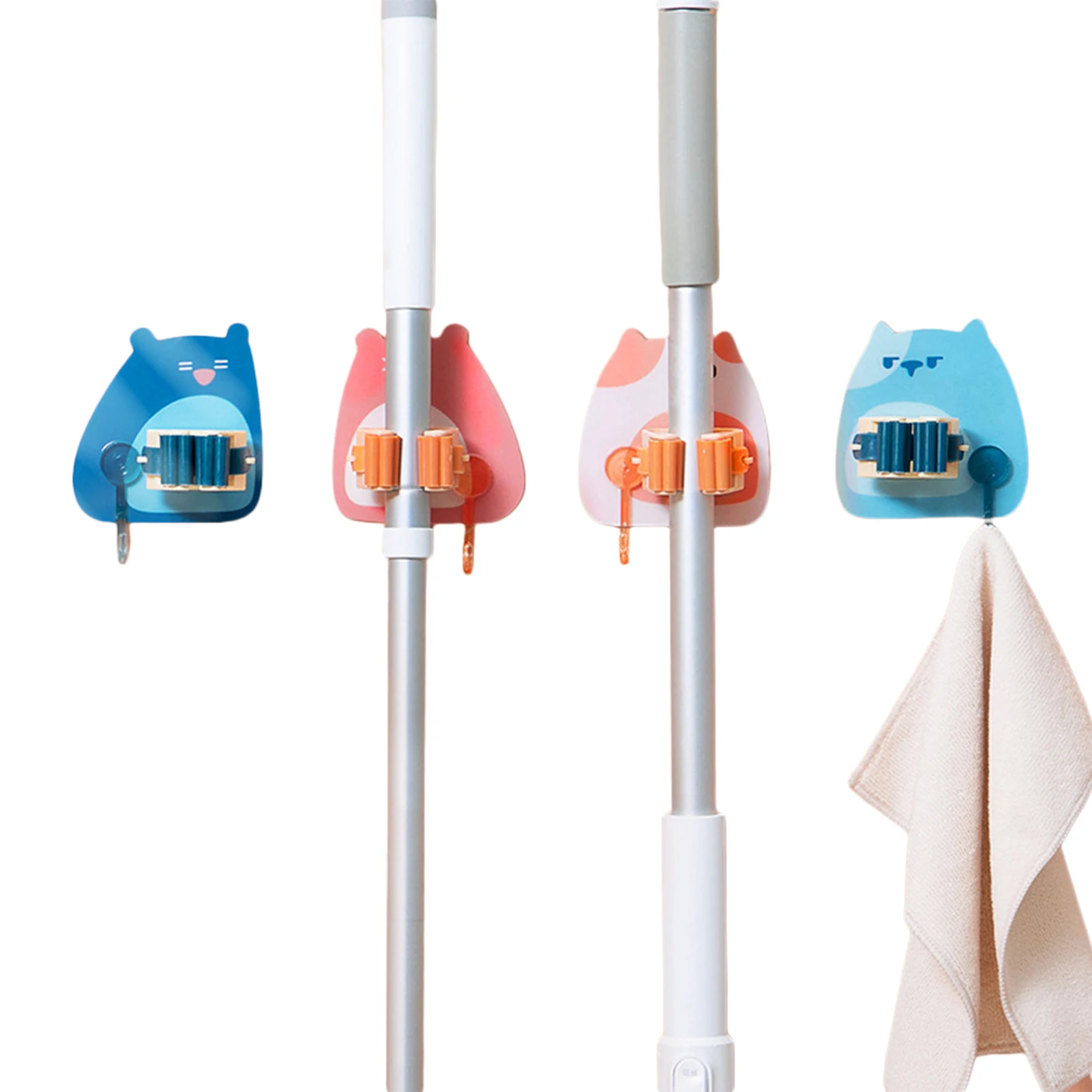 

Очаровательные Новые клейкие многофункциональные крючки, настенный органайзер для швабры, стойка для ванной комнаты и кухни, прочные крючк...