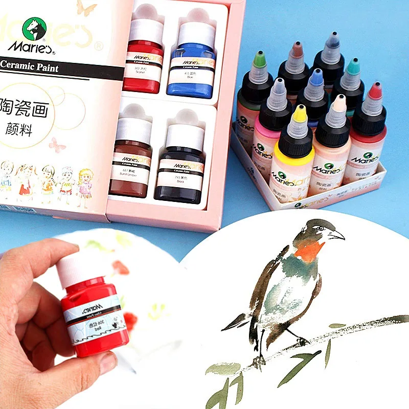 6/9 Colors Ceramic Paint Glass Painting Pigment Set Children's DIY Creative Hand-painted Porcelain Plate Vase Art Supplies