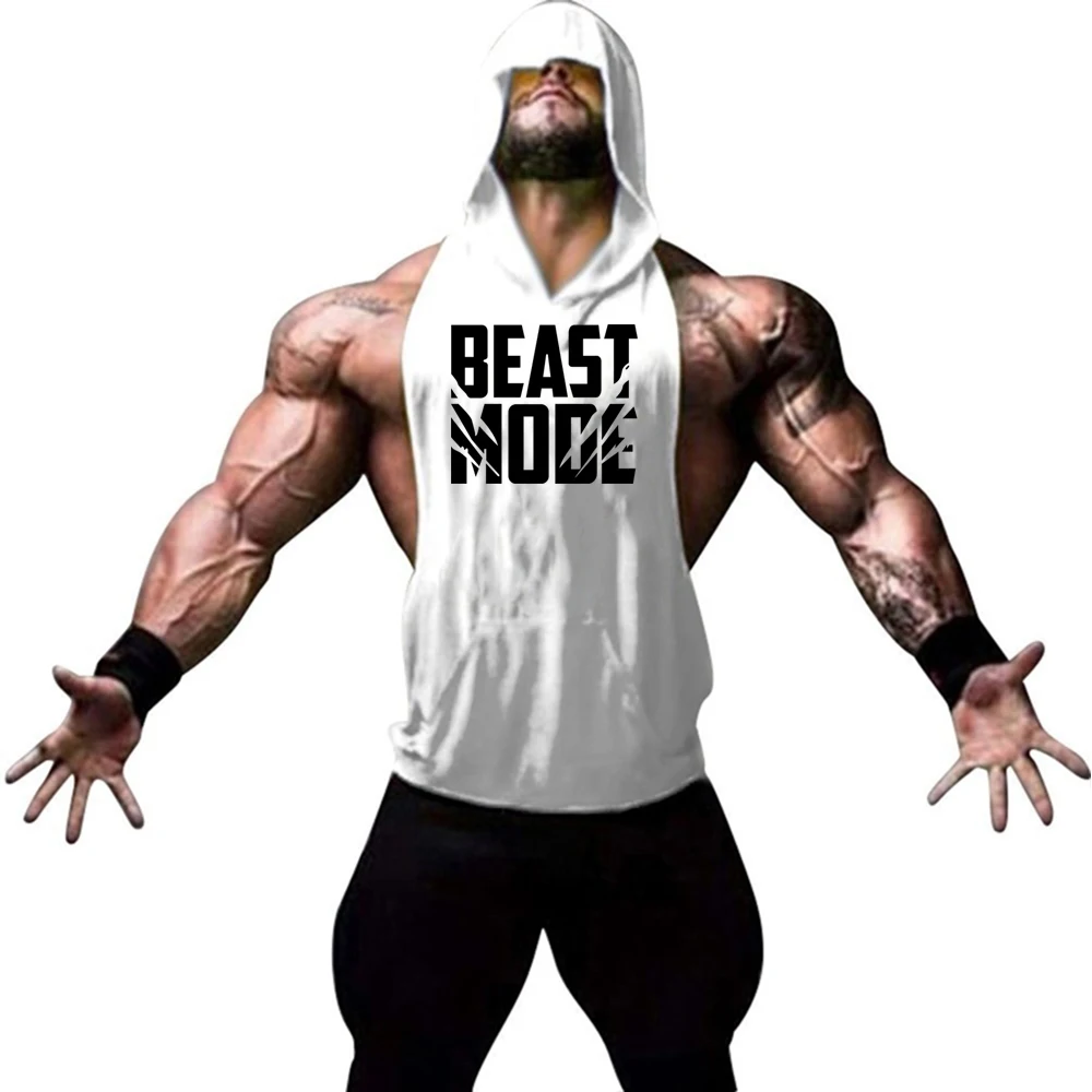 

Beast Mode Gym Sleeveless Shirt Workout Tank Top Men Bodybuilding Tight Clothing Fitness Mens Sports Vests Muscle Man Tank Tops