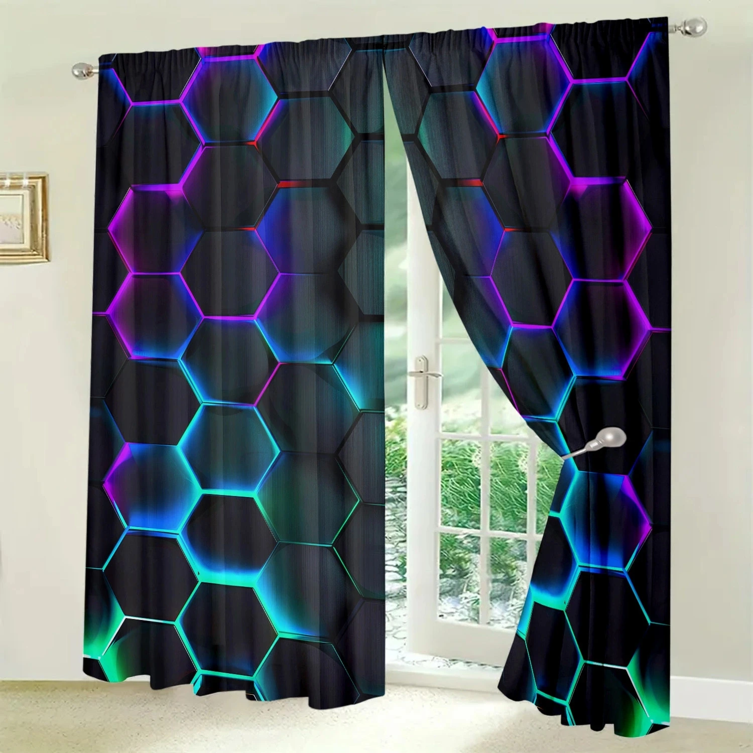 Штора с шестигранным рисунком для домашнего декора спальни кухни гостиной