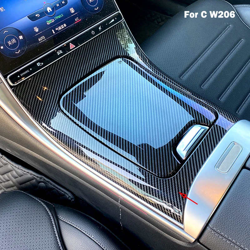 

Car Center Console Armrest Box Protect Cover Interior Trim Carbon Fiber Pattern Paster For Mercedes Benz C Class W206 2020-2023