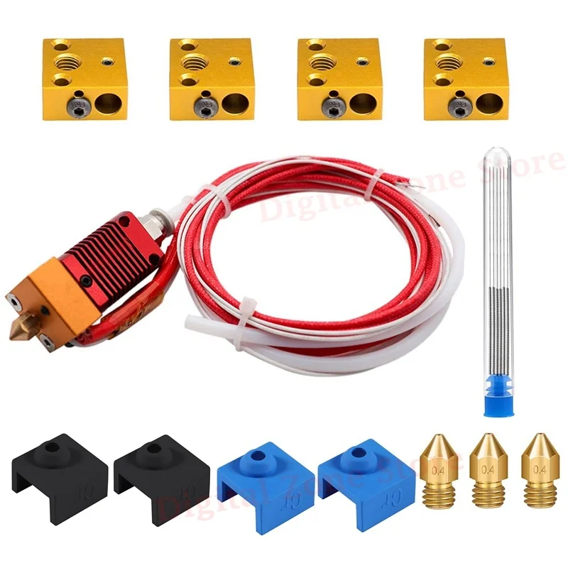 

Ender 3 Hotend Assembly Kit 24V 40W with Heater Block, MK8 Nozzles 0.4mm, Cleanning Needles 3D Printe Kit for Ender-3 CR10 CR10S