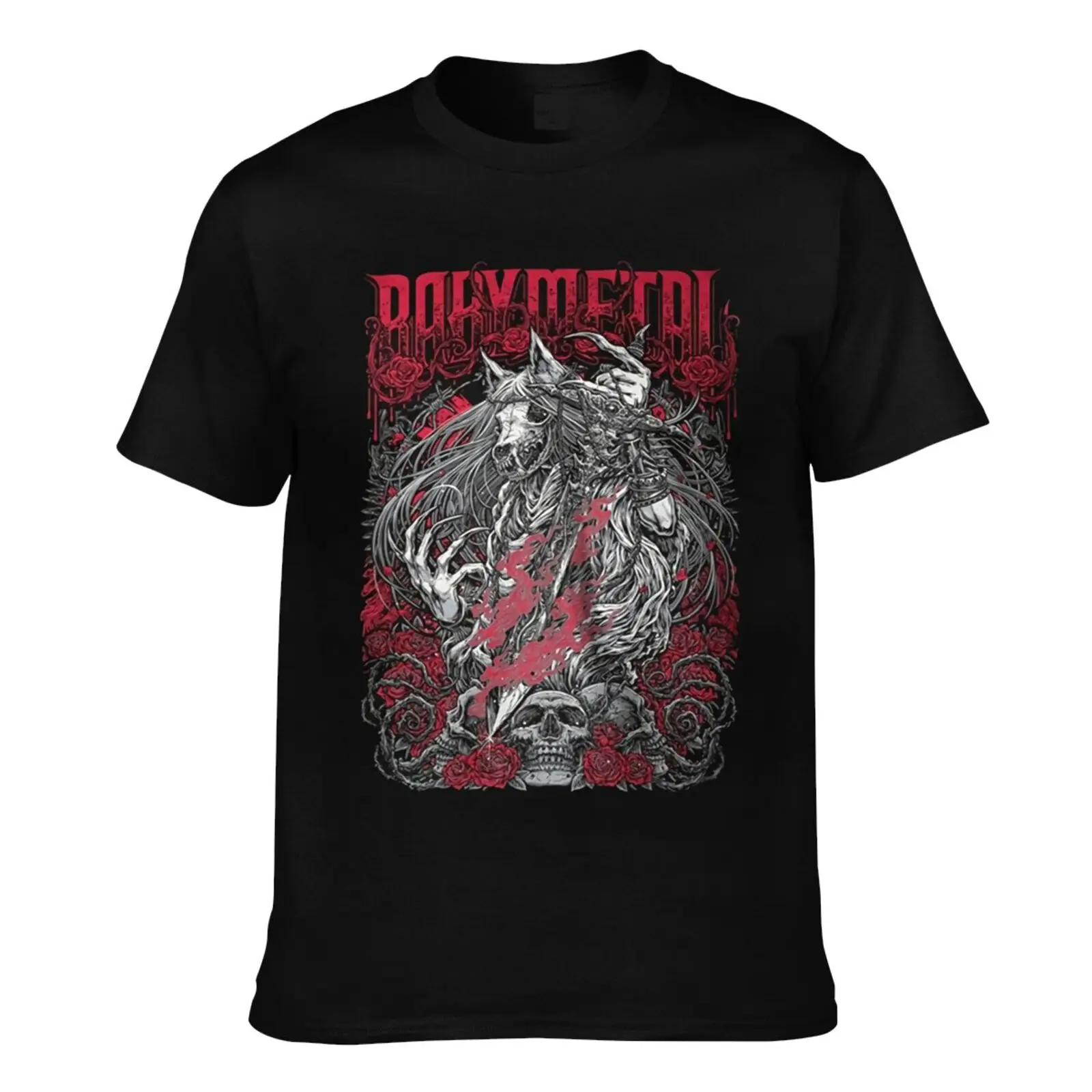 

Футболка оверсайз Babymetal Rosewolf 1196, женские футболки, футболка, мужские футболки с мангой и короткими рукавами, мужская рубашка