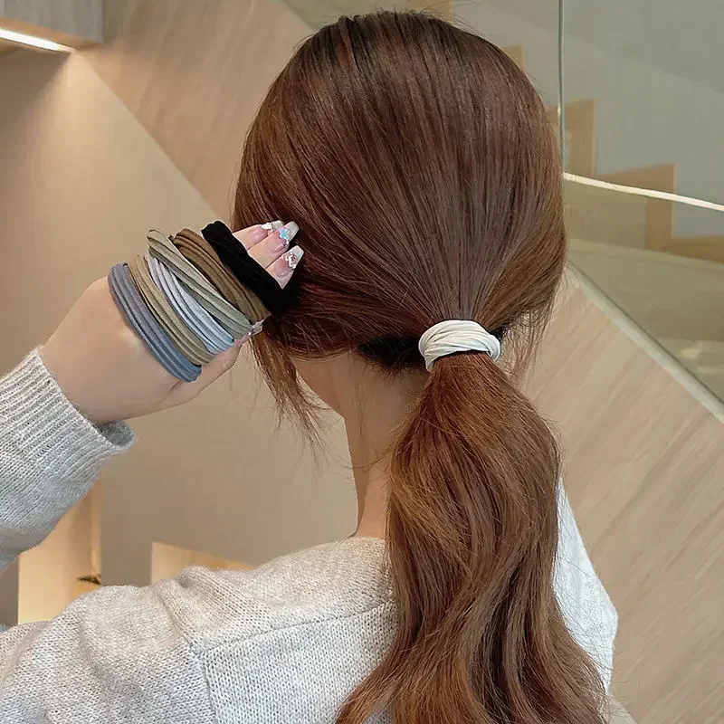 Фото 5 уд. Корзина для el cabello muy elástica sin costuras, coleta niña, banda de goma duradera, аксессуары для el cabello №3