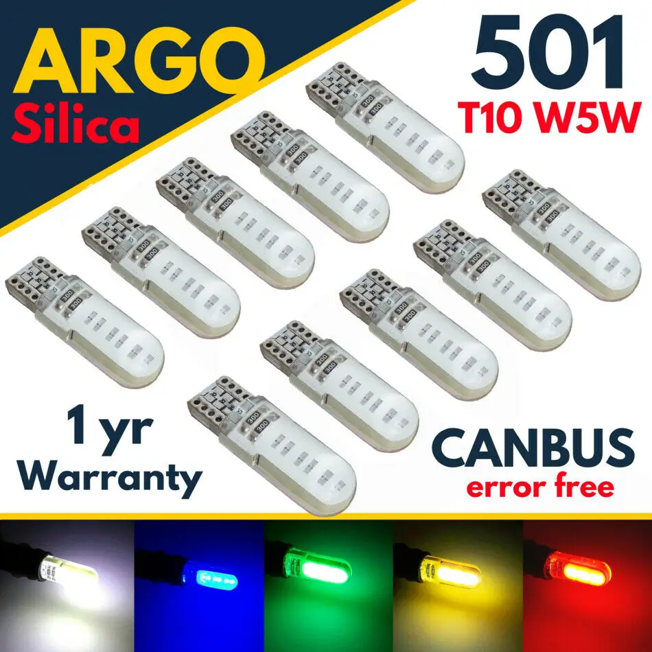 

501 T10 White Car Bulbs Led Canbus Error Free Smd Xenon W5w Side Light Bulb 12v