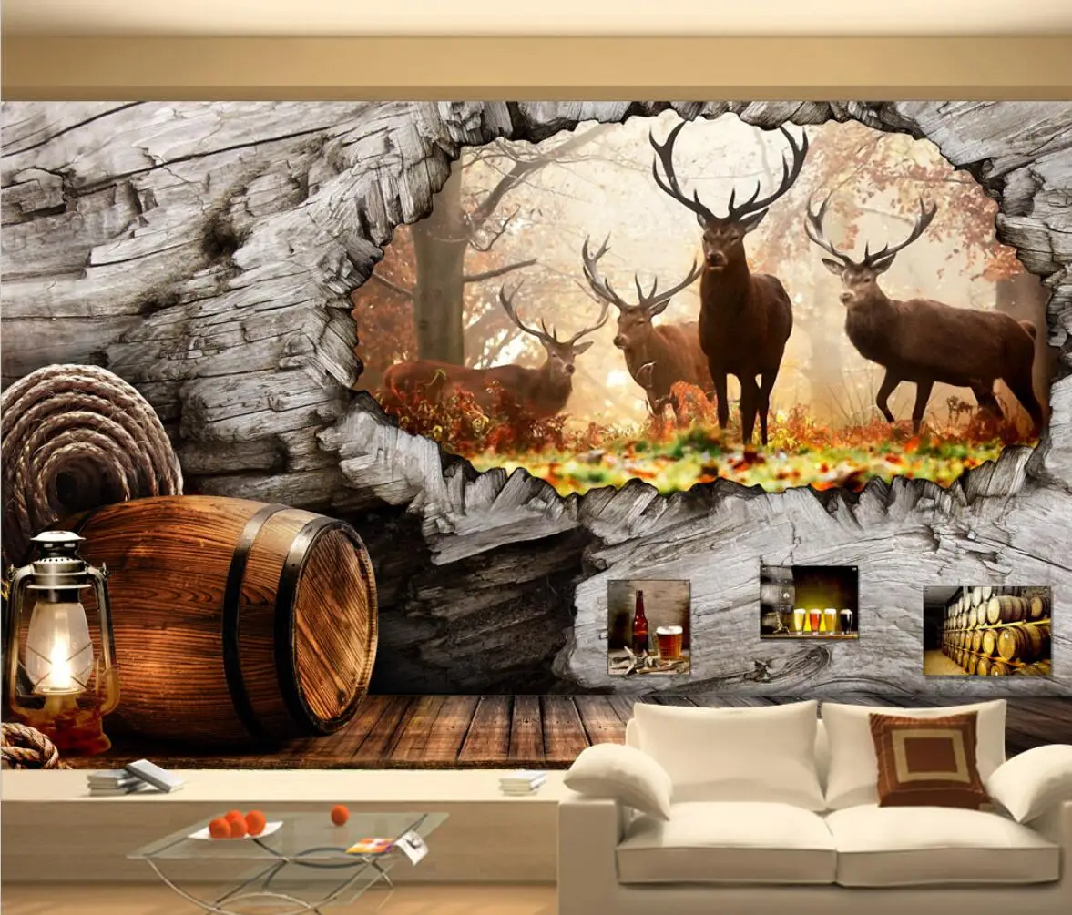 beibehang Custom 3d Wallpaper Mural European Country Bar Sofa View Wall papel tapiz autoadhesivo home improvement - купить по