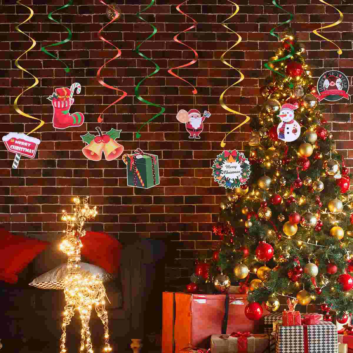 

2 Groups/Set Christmas Whirl Spirals Spiral Ornament Hanging Ornaments