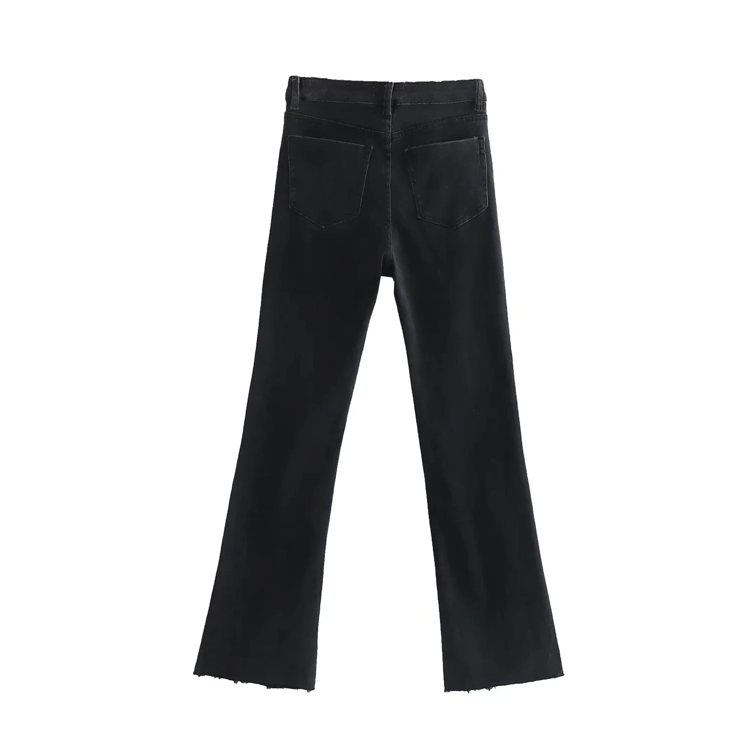 Jenny&Dave England Style High Street Retro Gold Buttons Skinny Single Breasted High Waist Flare Jean Women