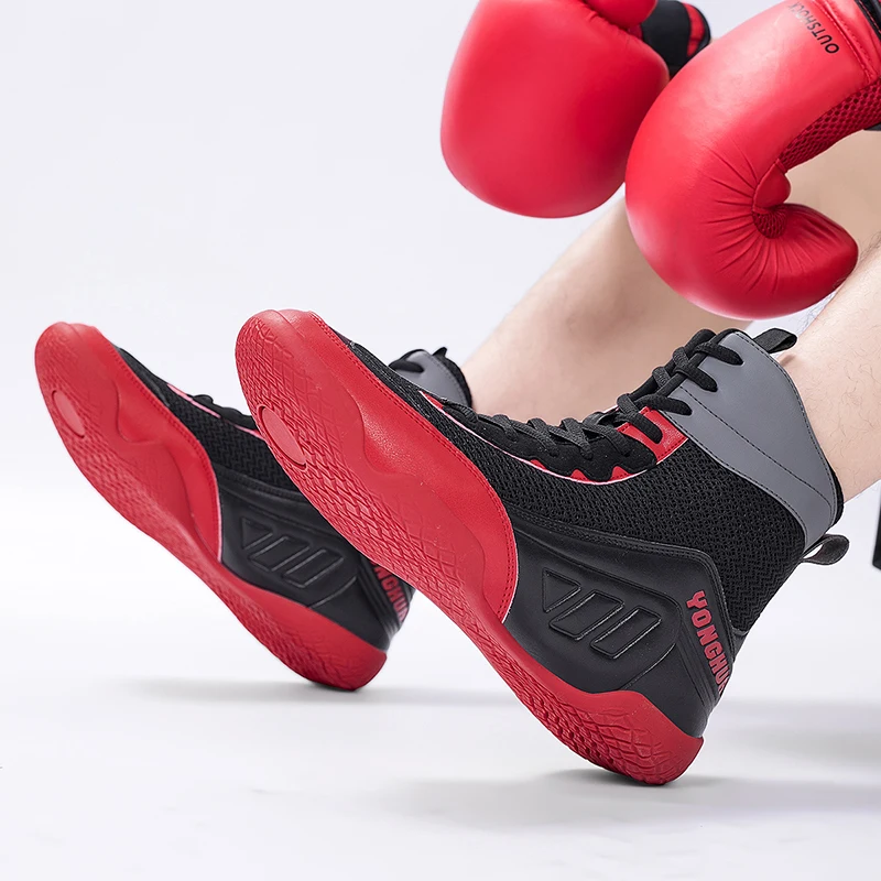 Профессиональные мужские боксерские и борцовские кроссовки синие черные