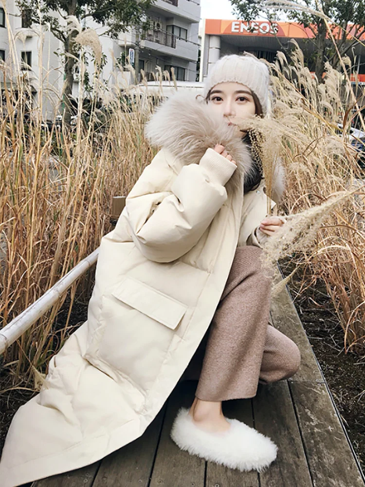 

Женская двухсторонняя пуховая длинная куртка, зимнее пальто с высоким воротником, теплые парки, зимняя верхняя одежда, Длинная зимняя куртка оверсайз, 2023