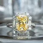 Новинка 2022 роскошное желтое прямоугольное обручальное кольцо для женщин Подарок на годовщину ювелирные изделия оптовая продажа R6557