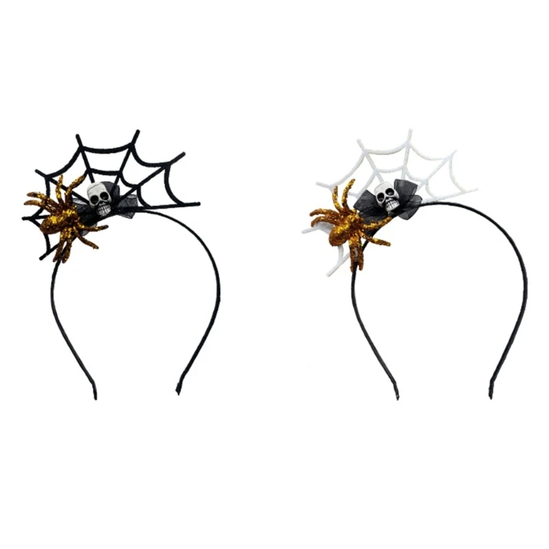 

Delicate Headband Spiderweb Decors Girls Taking Photo Hairhoop Halloween Prop