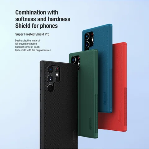 Матовый защитный чехол Nillkin для телефона с подушкой безопасности, сильная поддержка, жесткая задняя крышка из ПК + ТПУ для Samsung Galaxy S22 Ultra/S22