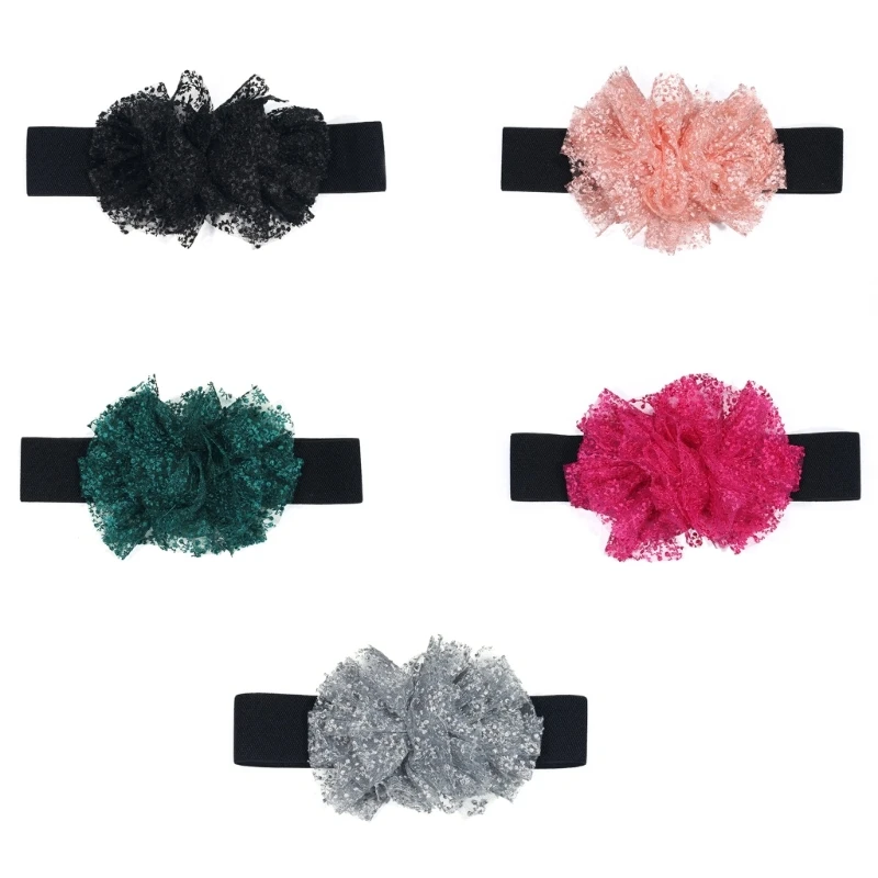 Stretchy Waist ChainBeautiful Flower Belt for Women Prom Banquet Club Party