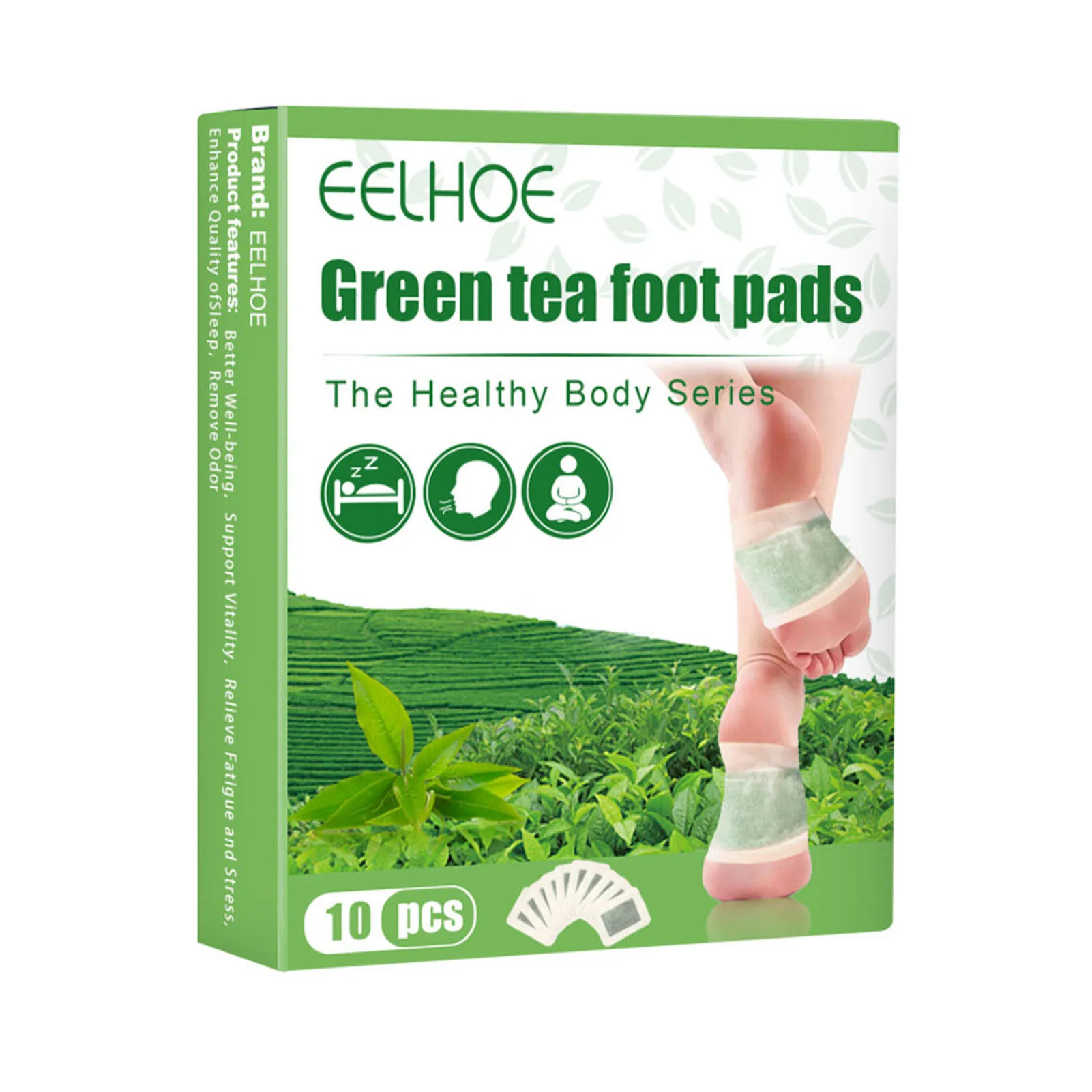 

10 шт., пластыри для ног с зеленым чаем