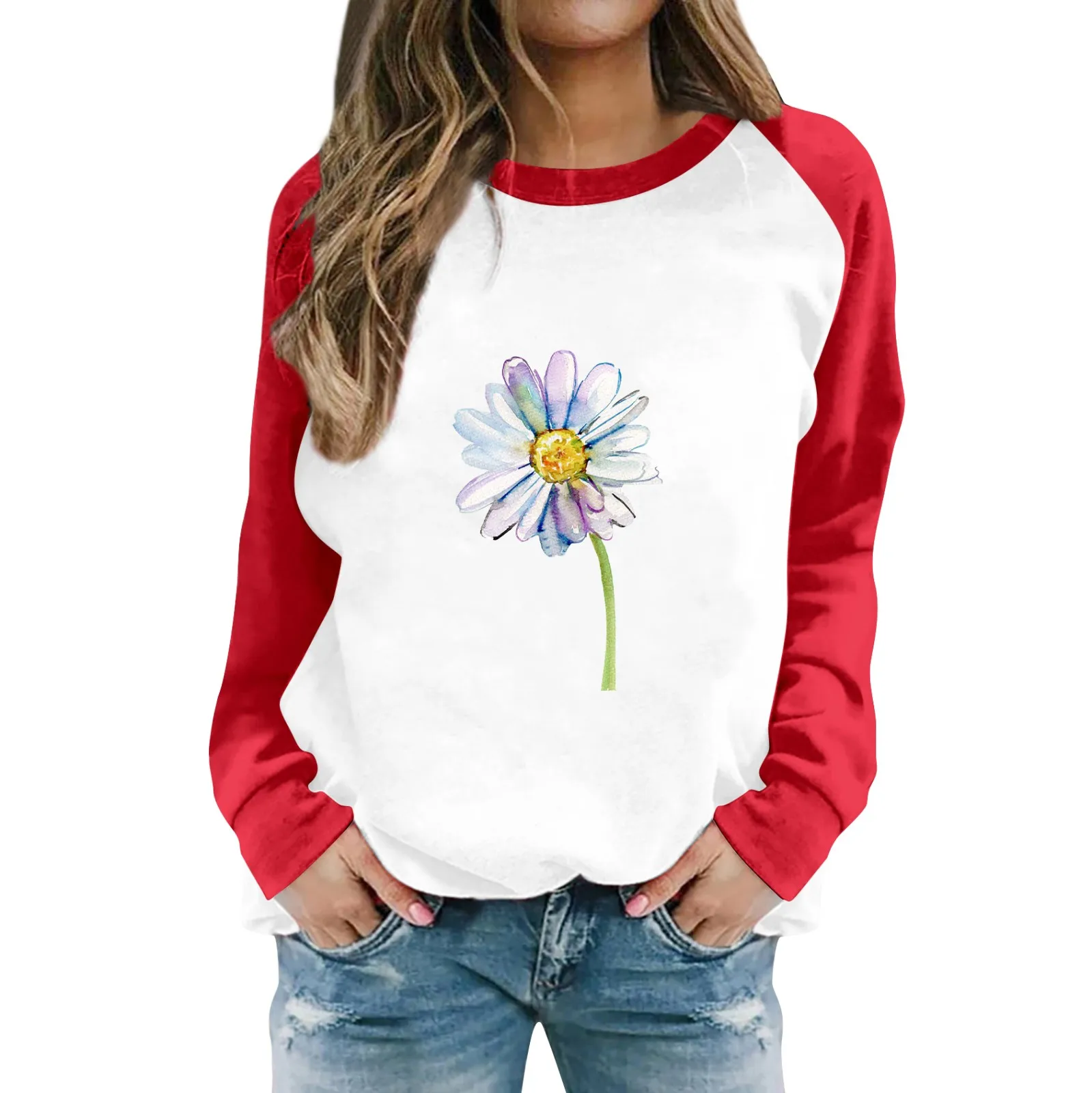 

Women Autumn Winter Tops Women'S Long Sleeve Sweatshirt Casual Crewneck Loose Fit Pollover Tops Sweatshirt Spring Simple Sweater