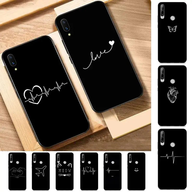 

Abstract Art Line Love Heart Pattern Phone Case for Huawei Y 6 9 7 5 8s prime 2019 2018 enjoy 7 plus