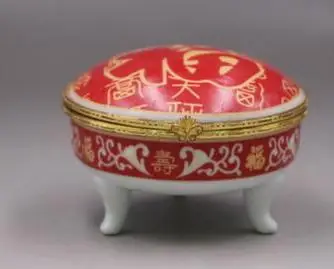 

Старая фарфоровая Ручная роспись Fushou круглые ювелирные изделия