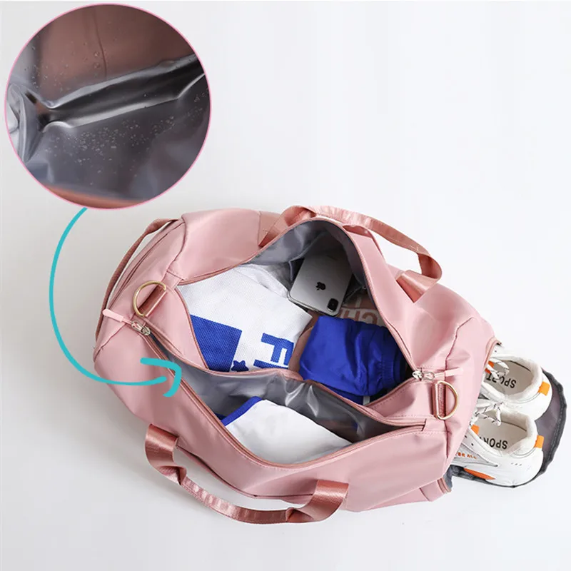 Large Female Travel Bag Travel Pocket Fashion Cross body Sports Travel Bag Shoe Compartment Clothing Storage Bag Shoulder Bag