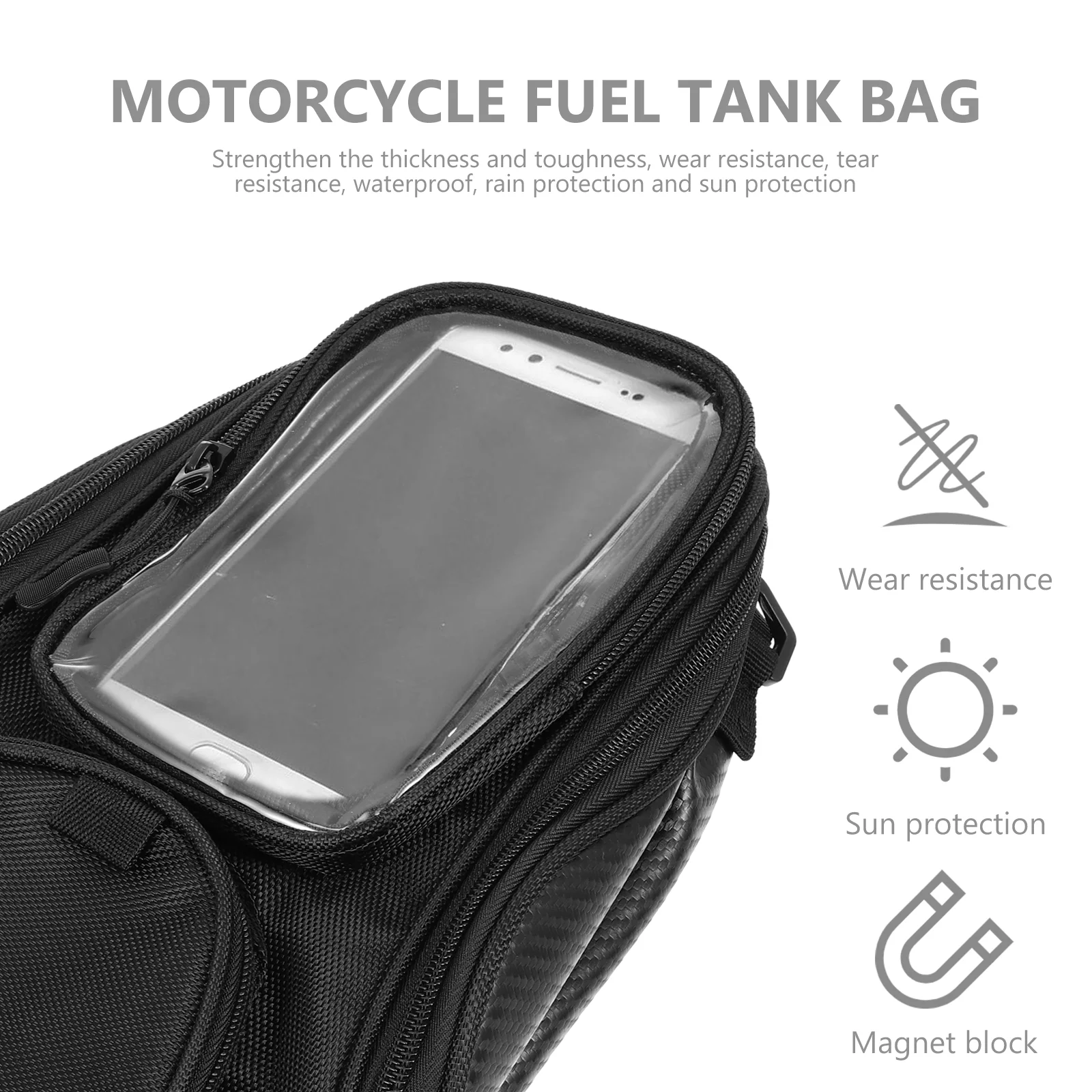 

Motorcycle Tank Bag Waterproof Motorbike Supplies Magnetic Fuel Pouch Fashionable
