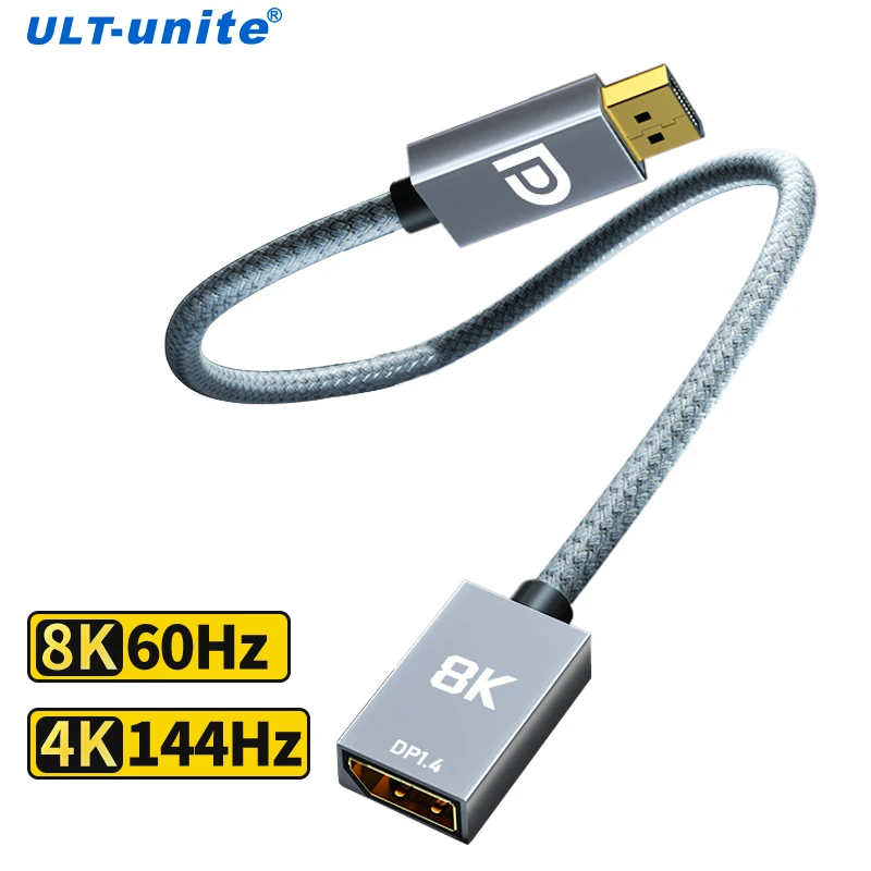 Кабель-удлинитель DP 8K DisplayPort 1,4, адаптер 4K HDR 144 Гц 165 Гц ...