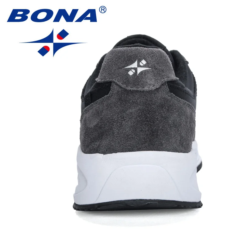 BONA 2022 New Designers Comfortable Fashion Suede Mesh Vulcanized Lace-Up Shoes Men Casual Sneakers Walking Footwear Mansculino