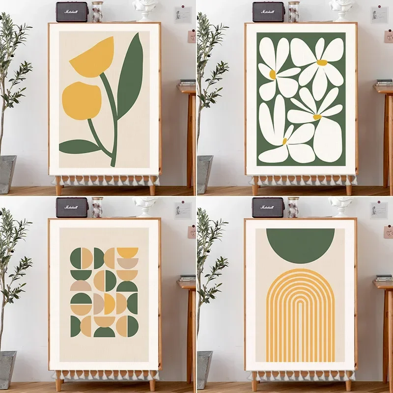 Короткие шторы с цветами в скандинавском стиле пыленепроницаемые полузанавески