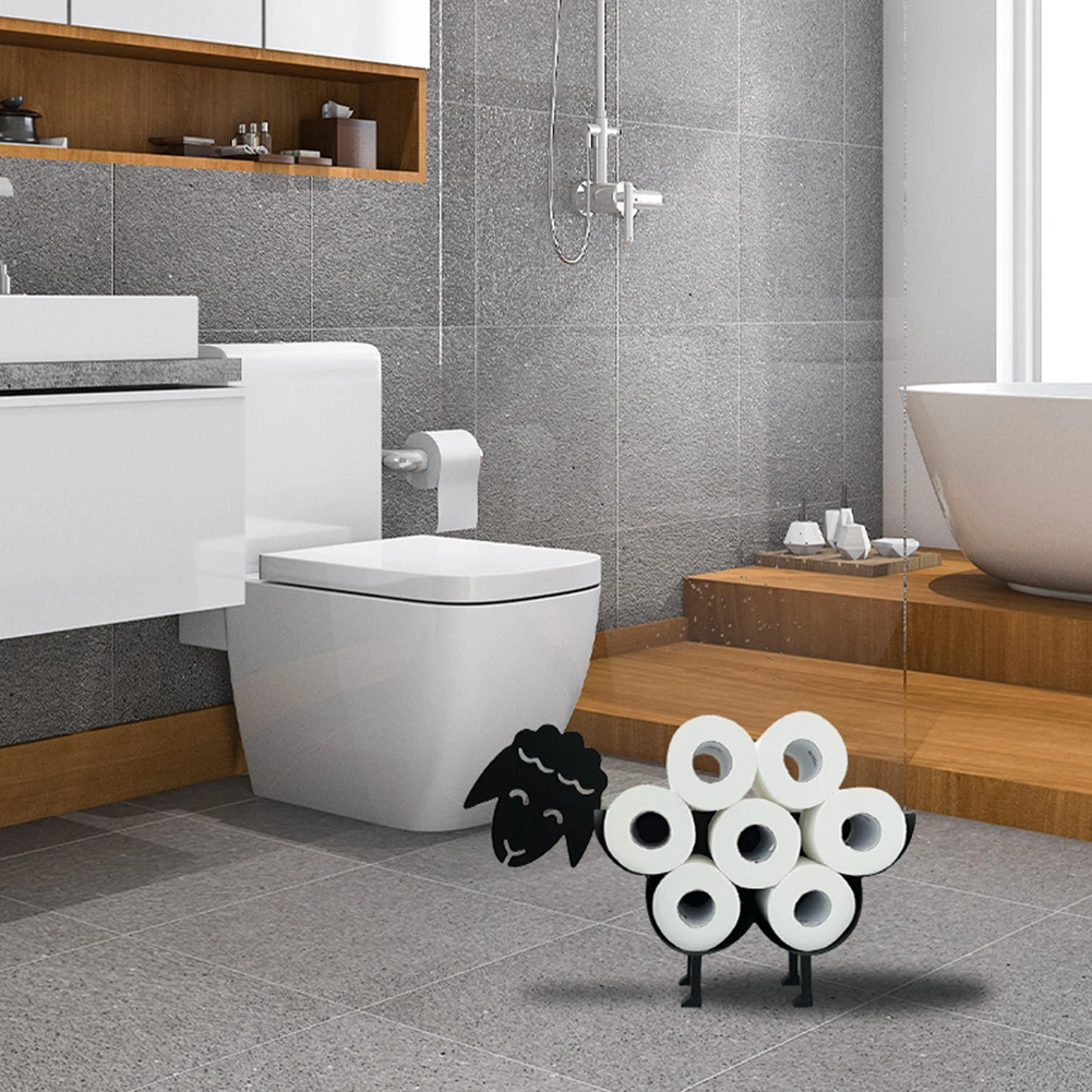 

Sheep Shape Roll Storage Rack Wall Mounted Tissue Storage Roll Holder Easy Installation Tissue Holder Stand Bathroom Accessories
