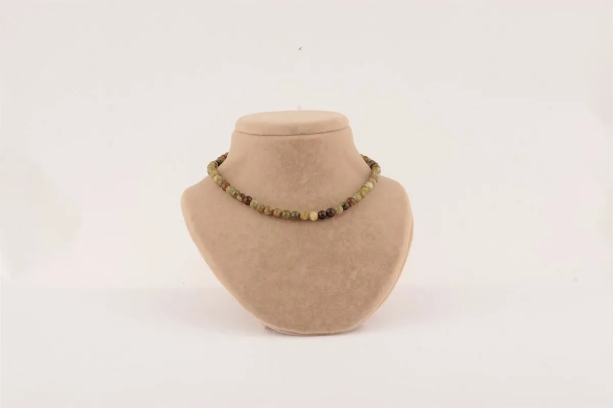 

TSAVORITE (GREEN GARNET) Hippie Necklace, 6mm Waist Chain, Astrology Birthstone Crystals, Calming Witchy Accessory