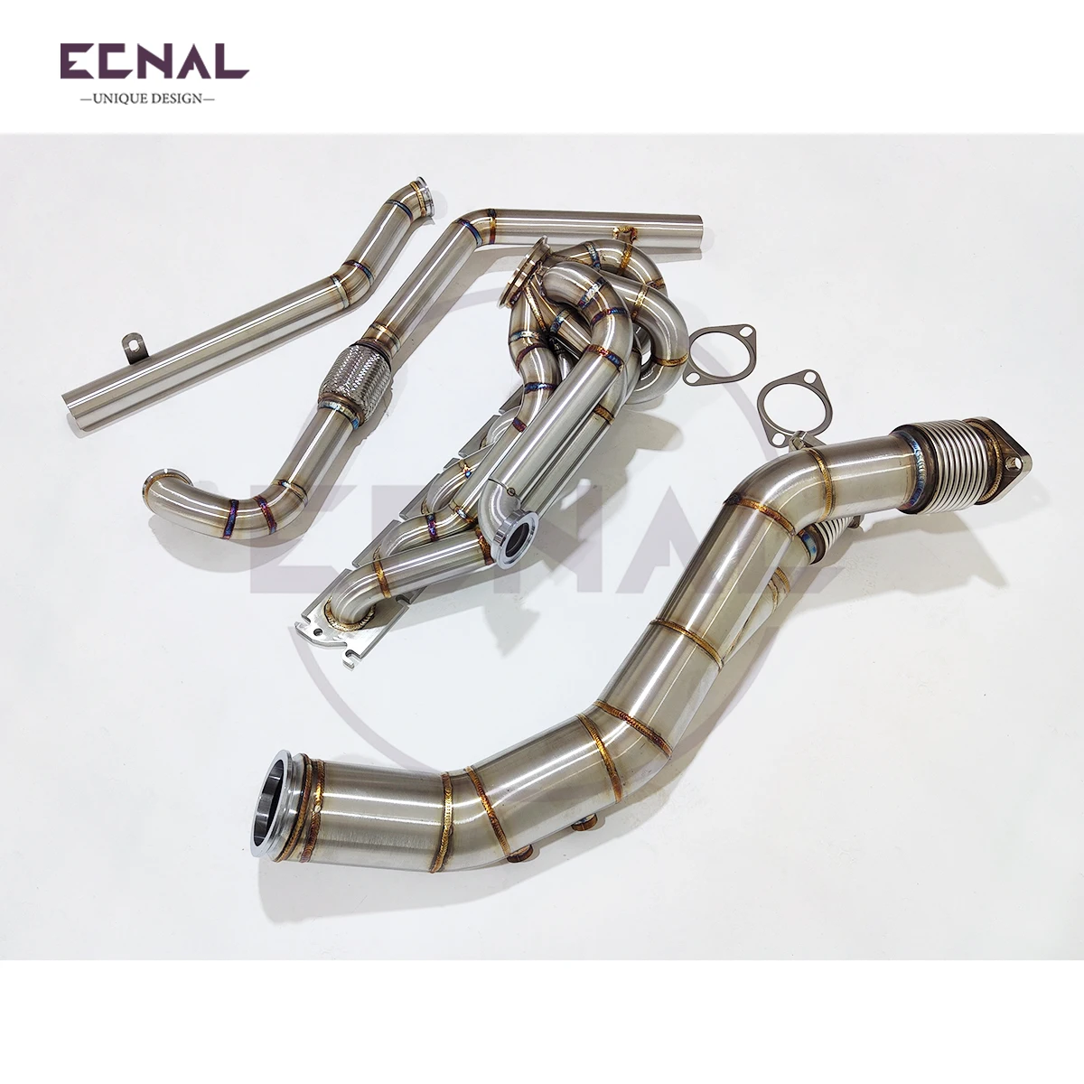 Фото Комплект коллектора Ecnal с V-образным интерфейсом для турбин S58 G80 G82 M3 M4 G87 M2, подключаемый к корпусу Garrett PTE T4 №2