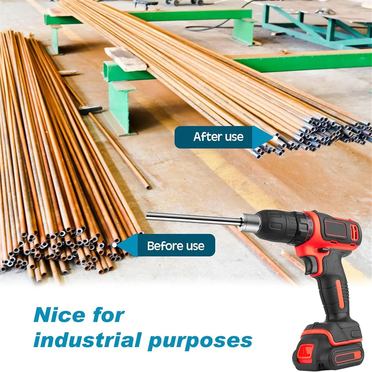 Очиститель металлических медных труб 1/2 дюйма с 1 сменными щетками щетка для