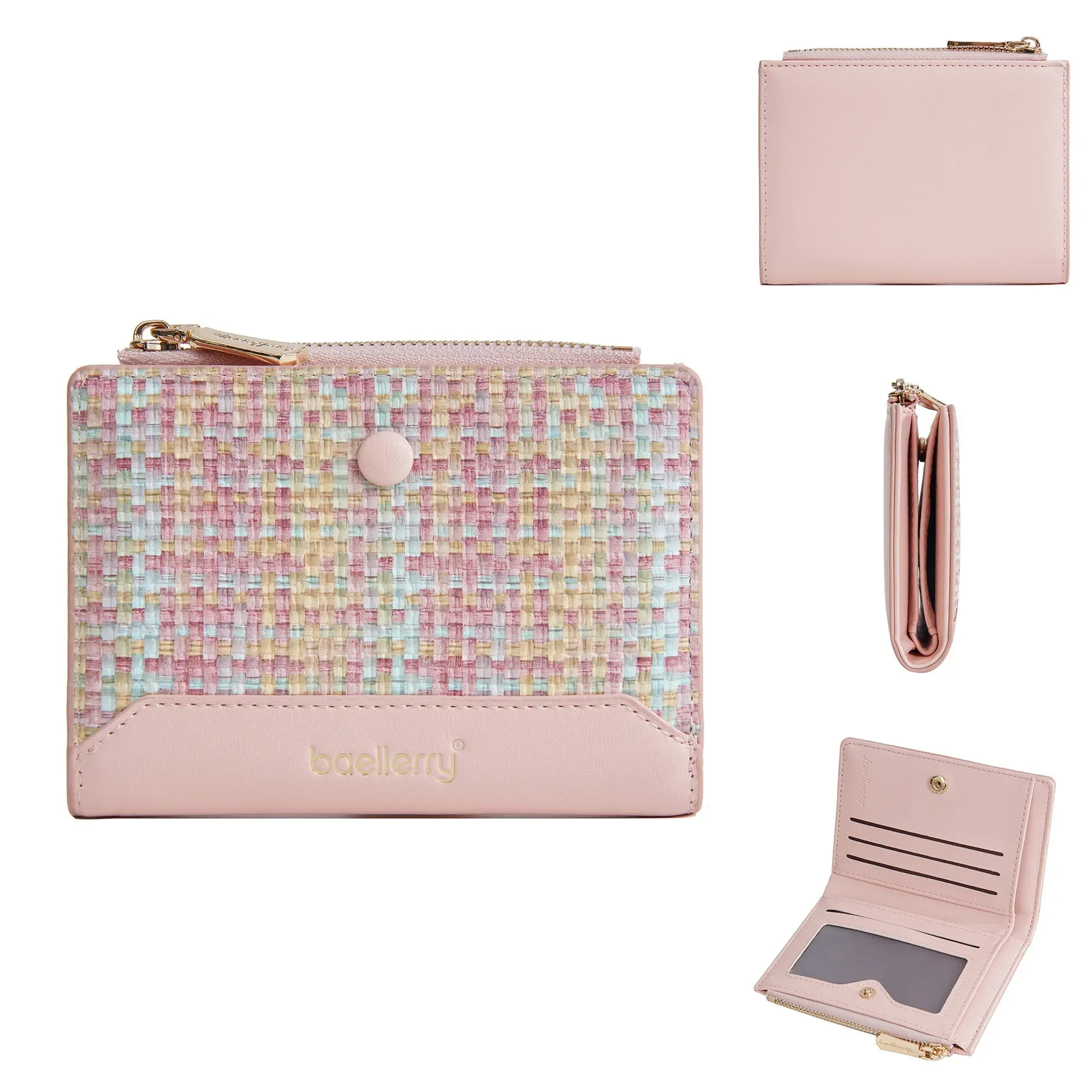 Модный простой короткий кошелек для женщин сумка из искусственной кожи на молнии