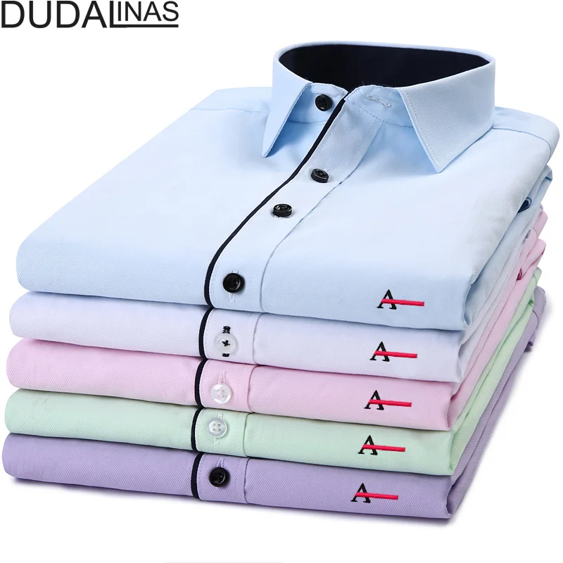 

2022 men's large size slim casual shirt long sleeve business men's shirt