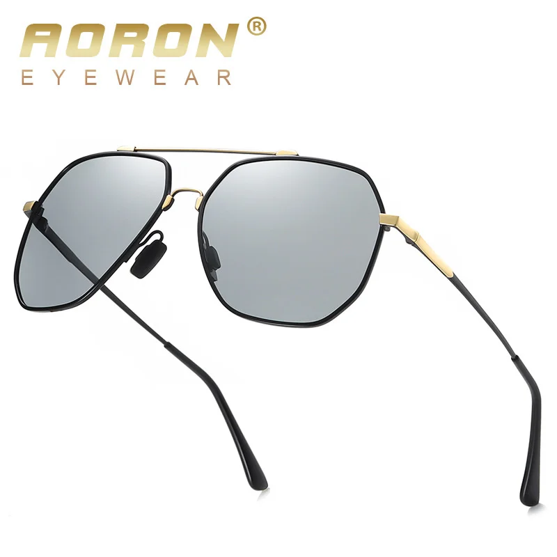 

New memory metal polarized color changing Sunglasses fishing large frame sunglasses toad glasses A618