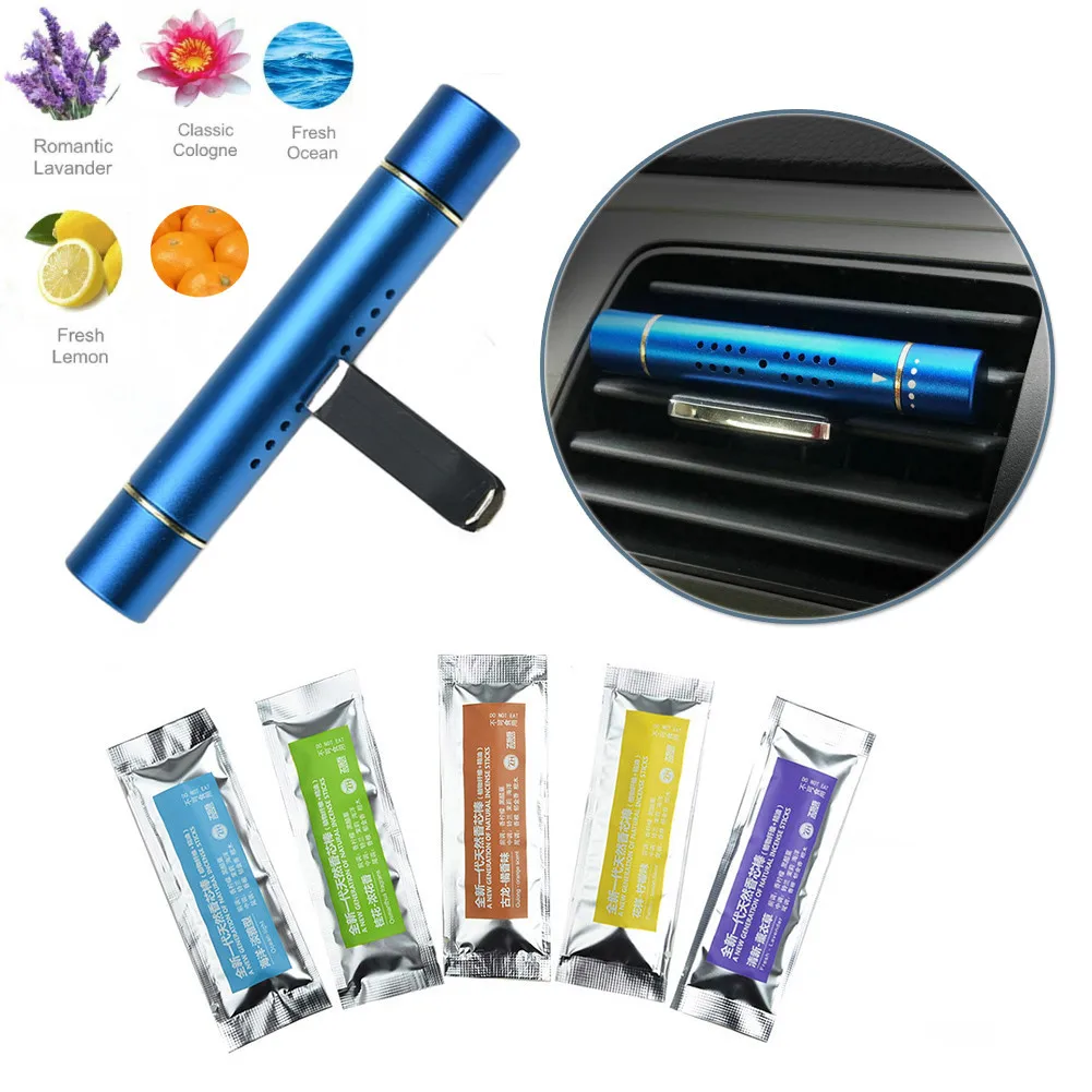 

5Pcs Car Air Freshener Car Air Conditioning Vent Strong Fragrance Solid Fragrance Perfume Stick Supplement 5 Flavours