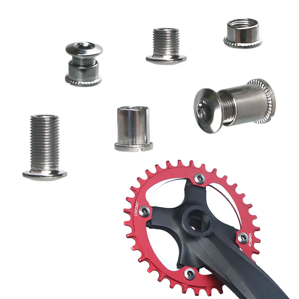 

5Pcs Stainless Steel MTB Bike Chainring Screws Single/Double/Triple Bolts Bicycle Chainwheel Screws Crankset Parts Accessories